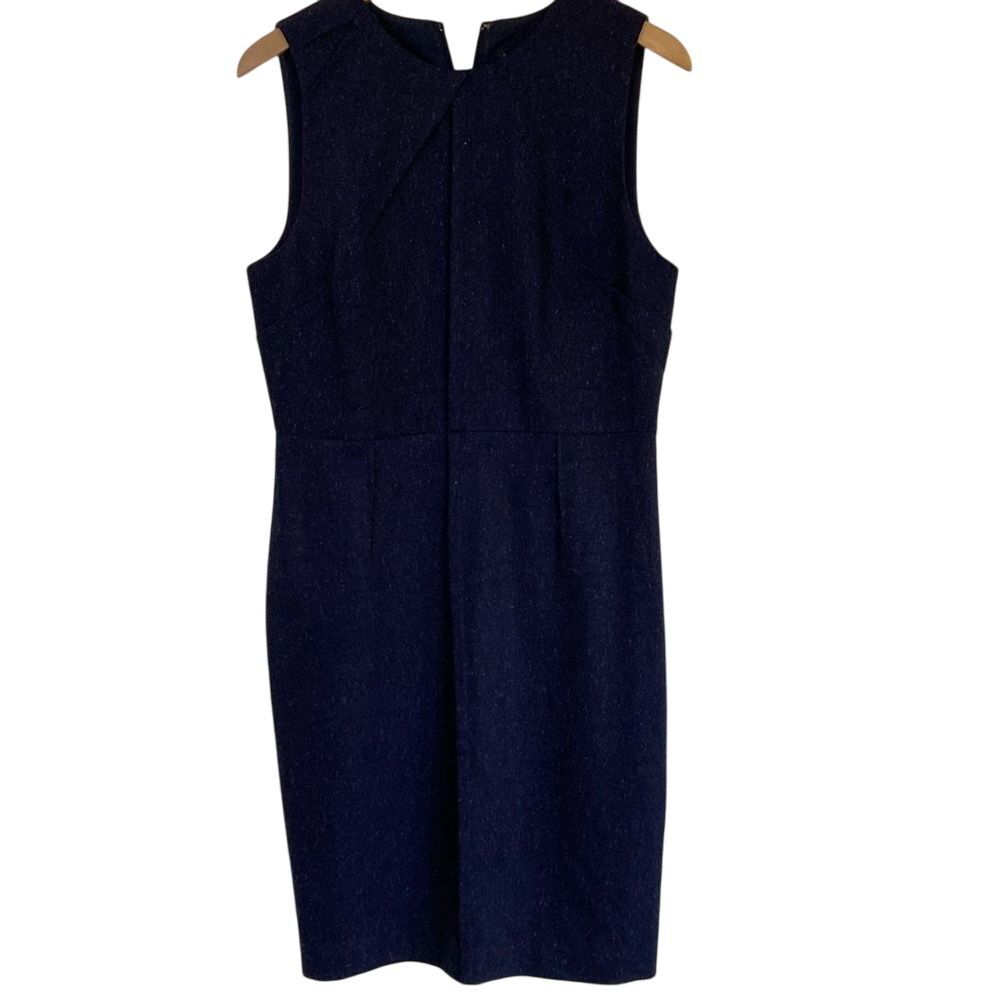Banana Republic Womens Sheath‎ Dress Size 12 Navy Tweed Sleeveless Career